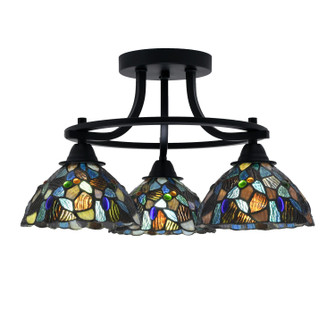 Paramount Three Light Semi-Flush Mount in Matte Black (200|3417-MB-9955)