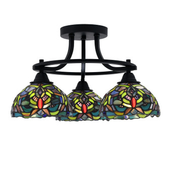 Paramount Three Light Semi-Flush Mount in Matte Black (200|3417-MB-9905)
