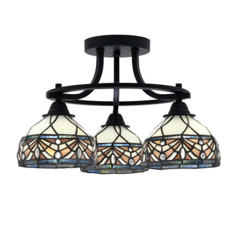 Paramount Three Light Semi-Flush Mount in Matte Black (200|3417-MB-9485)