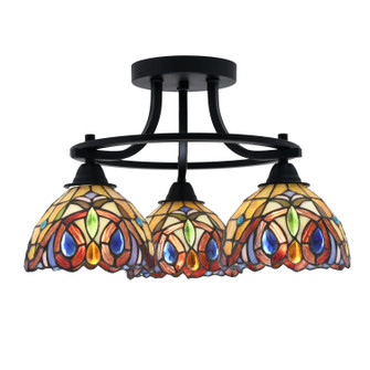 Paramount Three Light Semi-Flush Mount in Matte Black (200|3417-MB-9445)