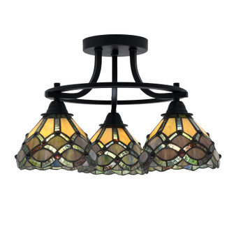 Paramount Three Light Semi-Flush Mount in Matte Black (200|3417-MB-9435)