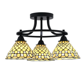 Paramount Three Light Semi-Flush Mount in Matte Black (200|3417-MB-9415)