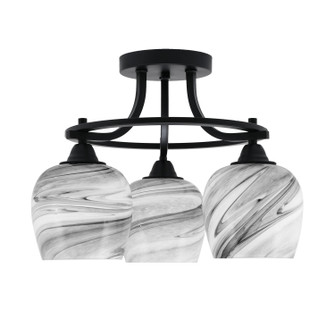 Paramount Three Light Semi-Flush Mount in Matte Black (200|3417-MB-4819)