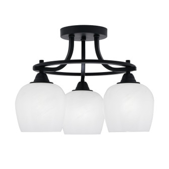 Paramount Three Light Semi-Flush Mount in Matte Black (200|3417-MB-4811)