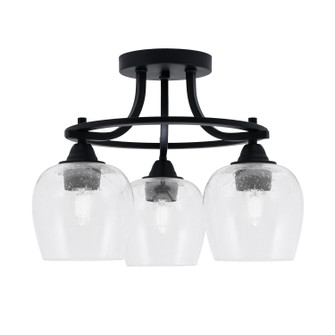 Paramount Three Light Semi-Flush Mount in Matte Black (200|3417-MB-4810)