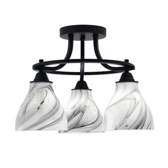 Paramount Three Light Semi-Flush Mount in Matte Black (200|3417-MB-4769)
