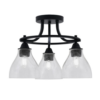Paramount Three Light Semi-Flush Mount in Matte Black (200|3417-MB-4760)