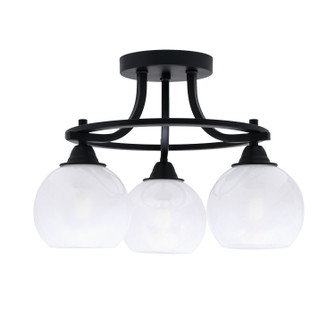Paramount Three Light Semi-Flush Mount in Matte Black (200|3417-MB-4101)