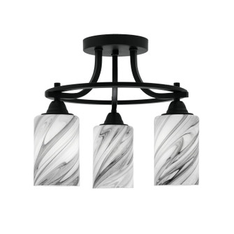 Paramount Three Light Semi-Flush Mount in Matte Black (200|3417-MB-3009)