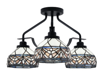 Odyssey Three Light Semi-Flush Mount in Matte Black (200|2607-MB-9485)