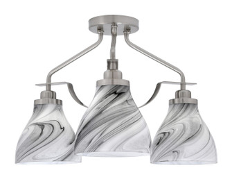 Odyssey Three Light Semi-Flush Mount in Brushed Nickel (200|2607-BN-4769)