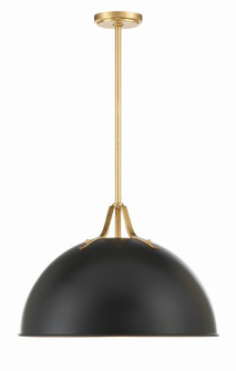 Soto One Light Pendant in Matte Black + Antique Gold (60|SOT-18015-MK-GA)