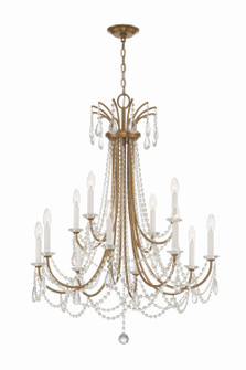Karrington 12 Light Chandelier in Aged Brass (60|KAR-90912-AG-CL-MWP)
