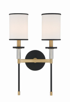 Hatfield Two Light Wall Sconce in Black Forged + Vibrant Gold (60|HAT-472-BF-VG)