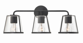 Fulton Three Light Bath in Black (60|FUL-913-BK-CL)