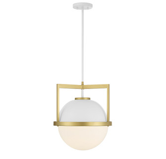 Carlysle One Light Pendant in White with Warm Brass (51|7-4600-1-142)