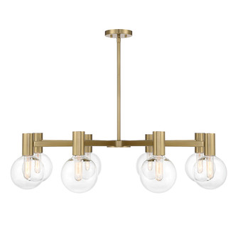 Wright Eight Light Chandelier in Warm Brass (51|1-3074-8-322)