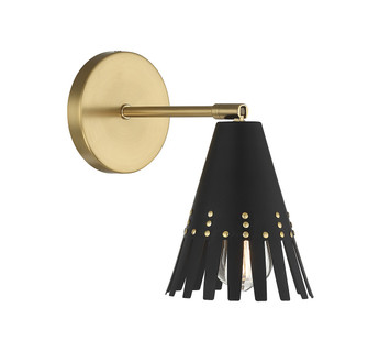 One Light Wall Sconce in Matte Black and Natural Brass (446|M90103MBKNB)