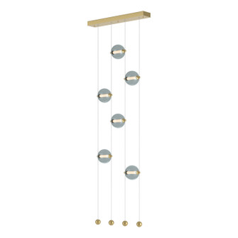 Abacus Abacus 6-Light Ceiling-to-Floor LED Pendant in Modern Brass (39|139055-LED-STND-86-YL0668)