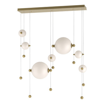 Abacus Abacus 7-Light Double Linear LED Pendant in Modern Brass (39|139054-LED-STND-86-GG0694)