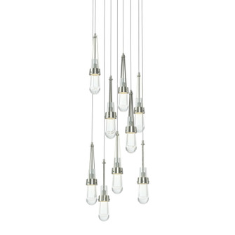 Link Link 9-Light Clear Glass Pendant in Sterling (39|131108-SKT-LONG-85-ZM0434)