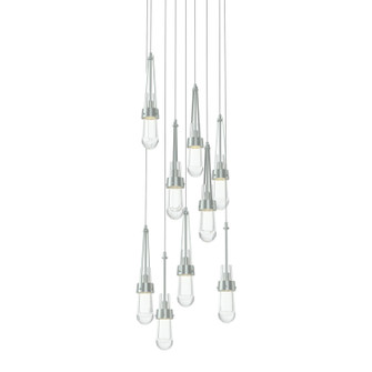 Link Link 9-Light Clear Glass Pendant in Vintage Platinum (39|131108-SKT-LONG-82-ZM0434)