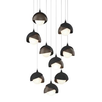 Brooklyn Brooklyn 9-Light Double Shade Pendant in Black (39|131105-SKT-LONG-10-05-GG0711)