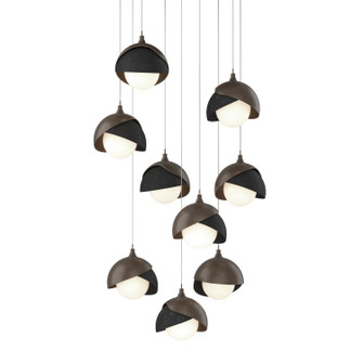 Brooklyn Brooklyn 9-Light Double Shade Pendant in Bronze (39|131105-SKT-LONG-05-10-GG0711)