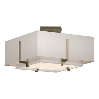 Exos Exos Square Small Double Shade Semi-Flush in Modern Brass (39|126507-SKT-86-SF1205-SE1605)