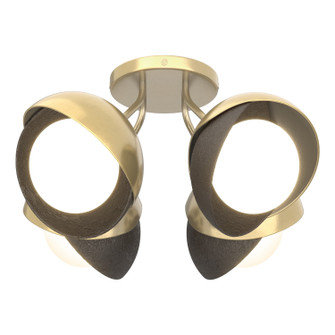 Brooklyn Brooklyn 4-Light Double Shade Semi-Flush in Modern Brass (39|121376-SKT-86-14-GG0711)