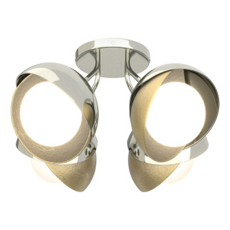 Brooklyn Brooklyn 4-Light Double Shade Semi-Flush in Sterling (39|121376-SKT-85-86-GG0711)