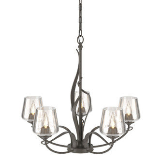 Flora Five Light Chandelier in Dark Smoke (39|103040-SKT-07-ZM0236)