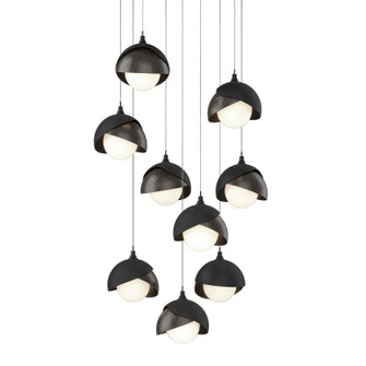 Brooklyn Brooklyn 9-Light Double Shade Pendant in Black (39|131105-SKT-LONG-10-14-GG0711)