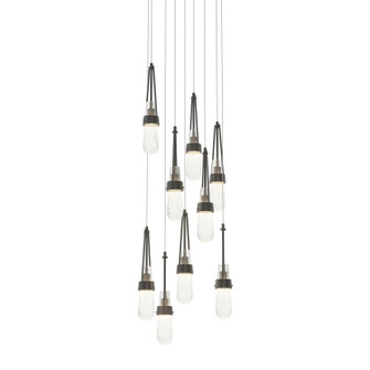 Link Link 9-Light Blown Glass Pendant in Black (39|131100-SKT-LONG-10-YG0434)
