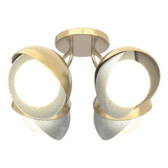 Brooklyn Brooklyn 4-Light Double Shade Semi-Flush in Modern Brass (39|121376-SKT-86-82-GG0711)
