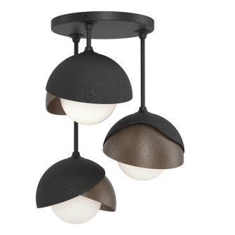 Brooklyn Brooklyn 3-Light Double Shade Semi-Flush in Black (39|121374-SKT-10-05-GG0711)