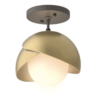 Brooklyn Brooklyn 1-Light Double Shade Semi-Flush in Natural Iron (39|121377-SKT-20-86-GG0711)
