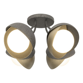 Brooklyn Brooklyn 4-Light Double Shade Semi-Flush in Natural Iron (39|121376-SKT-20-84-GG0711)