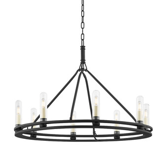Sutton Eight Light Outdoor Chandelier in Texture Black (67|F6233-TBK)