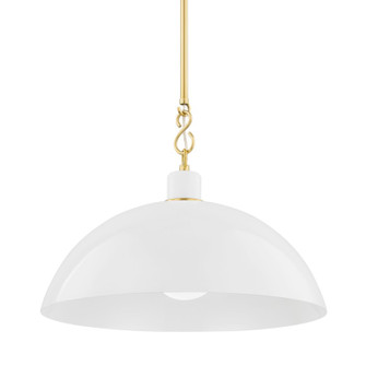 Camille One Light Pendant in Aged Brass (428|H769701L-AGB/GWH)