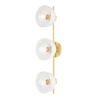 Belle Three Light Bath Sconce in Aged Brass (428|H724303-AGB)