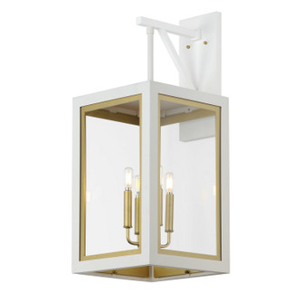 Neoclass Four Light Outdoor Wall Sconce in White/Gold (16|30056CLWTGLD)