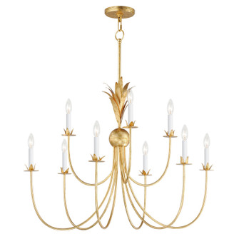 Paloma Nine Light Chandelier in Gold Leaf (16|2889GL)