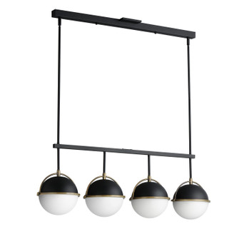 Duke Four Light Linear Pendant in Black/Weathered Brass (16|12414SWBKWBR)