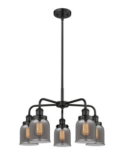 Ballston Urban Five Light Chandelier in Matte Black (405|916-5CR-BK-G53)