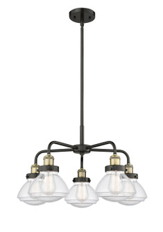 Downtown Urban Five Light Chandelier in Black Antique Brass (405|916-5CR-BAB-G324)