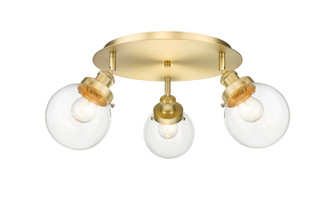 Ballston Urban Three Light Semi-Flush Mount in Satin Gold (405|916-3C-SG-G202-6)