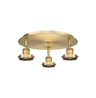 Ballston Urban Three Light Semi-Flush Mount in Brushed Brass (405|916-3C-BB)