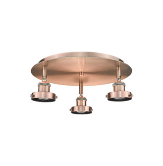 Ballston Urban Three Light Semi-Flush Mount in Antique Copper (405|916-3C-AC)