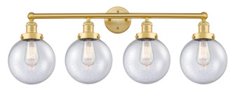 Edison Four Light Bath Vanity in Satin Gold (405|616-4W-SG-G204-8)